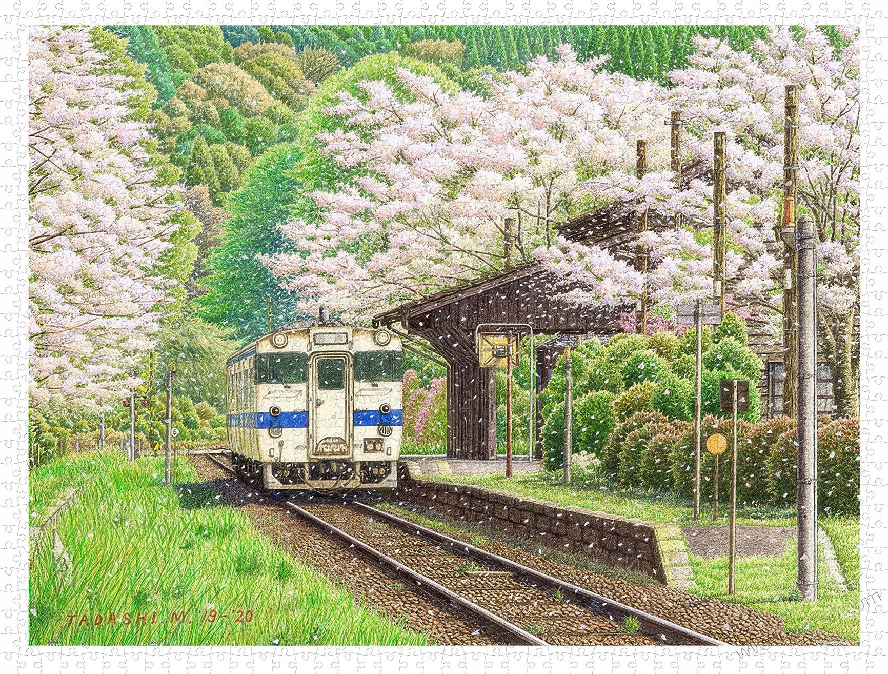 pintoo-h3059-tadashi-matsumoto---cherry-blossom-snowstorm-1200-pieces-jigsaw-puzzle
