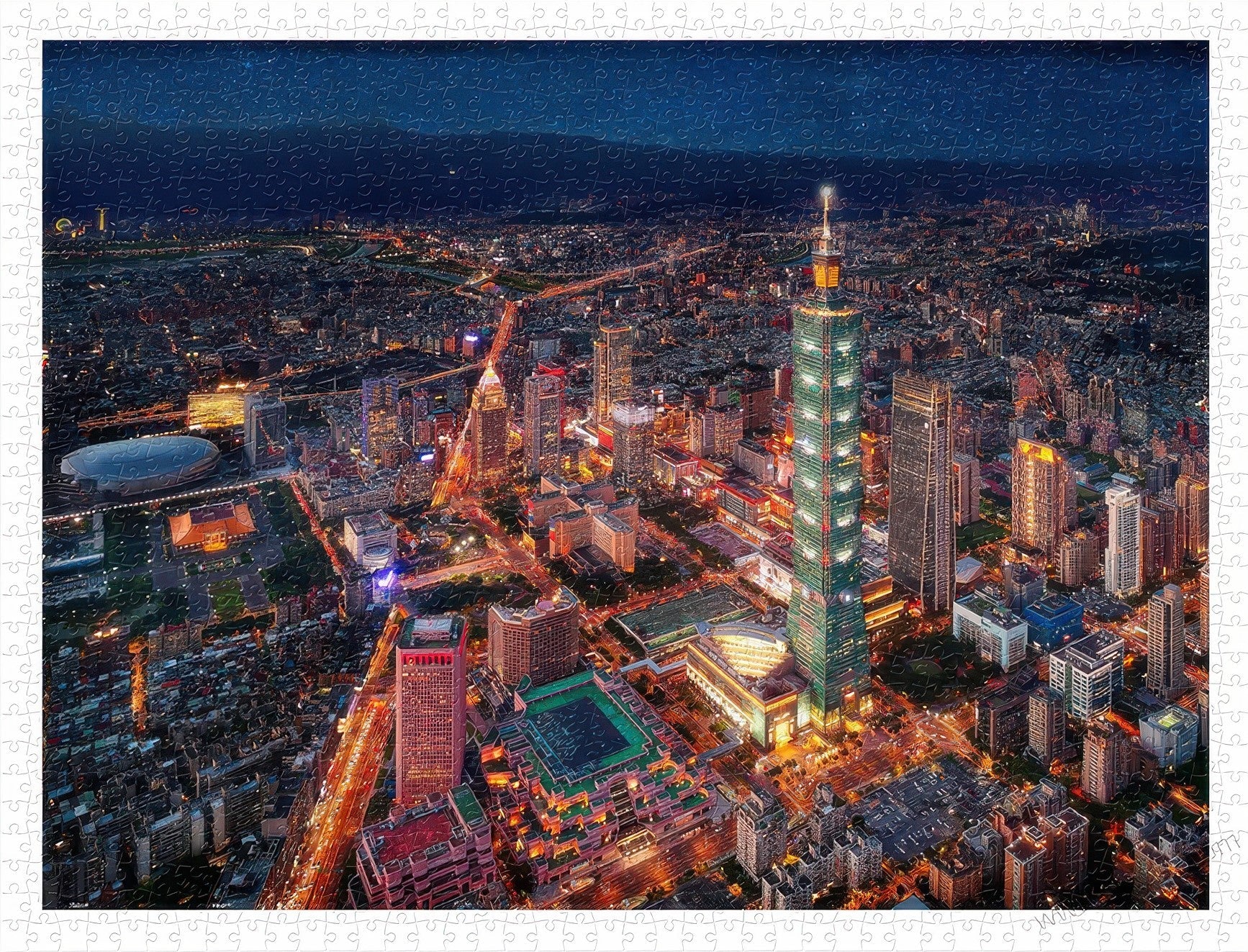 pintoo-h3083-brilliant-night-scenery,-taipei-1200-pieces-jigsaw-puzzle