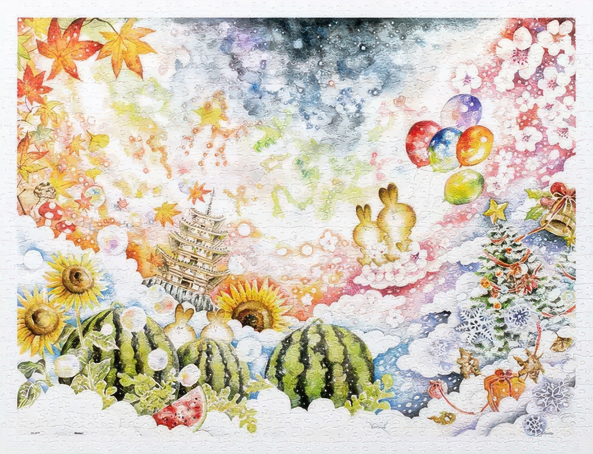 pintoo-h3103-mai-tominaga---traveling-through-four-seasons-1200-pieces-jigsaw-puzzle