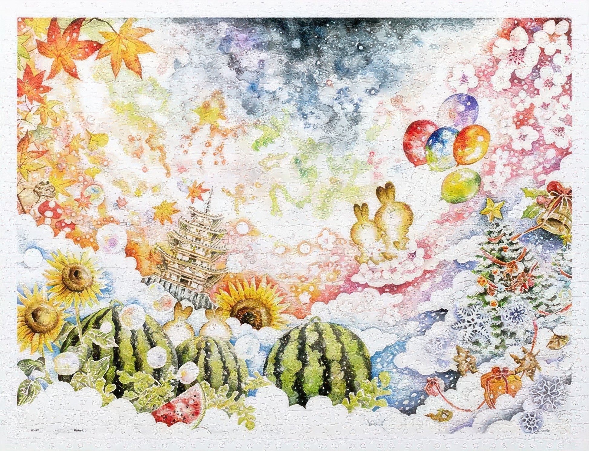 pintoo-h3103-mai-tominaga---traveling-through-four-seasons-1200-pieces-jigsaw-puzzle