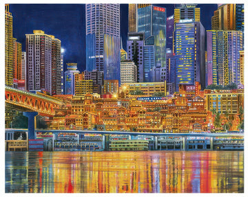 pintoo-h3164-sanji---mountain-city,-riverside-night-2000-pieces-jigsaw-puzzle