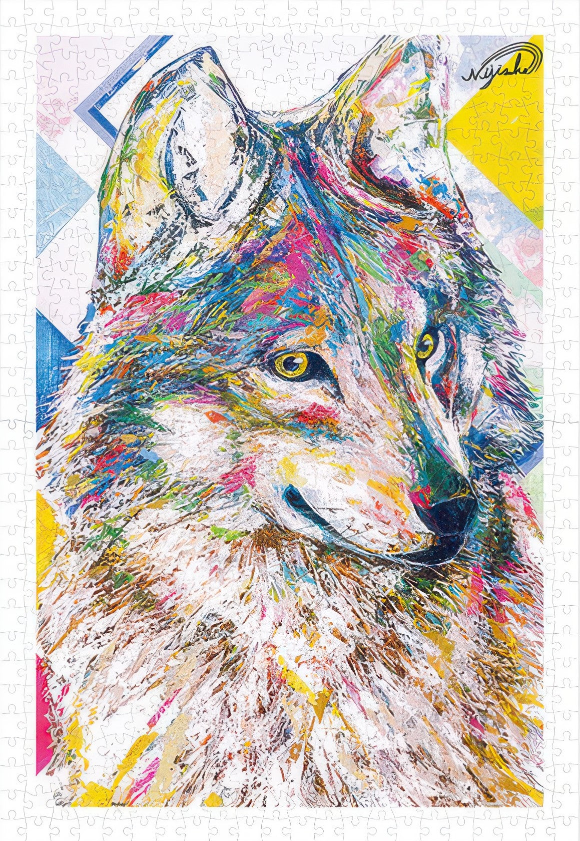 pintoo-h3193-06-kouki-doi---rising-star---gray-wolf-600-pieces-jigsaw-puzzle