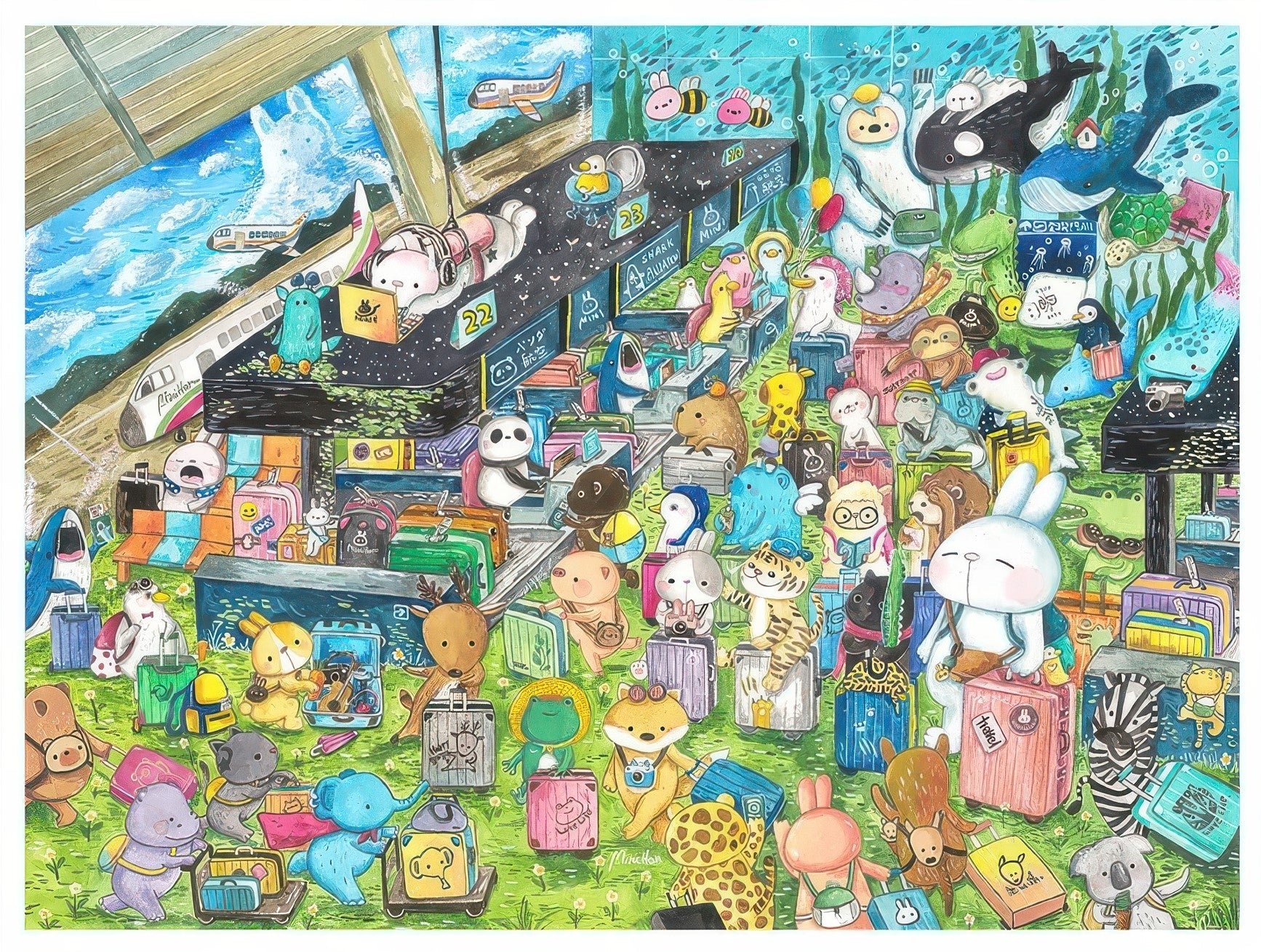 pintoo-h3269-minihan-rabbit---going-abroad-4800-pieces-jigsaw-puzzle