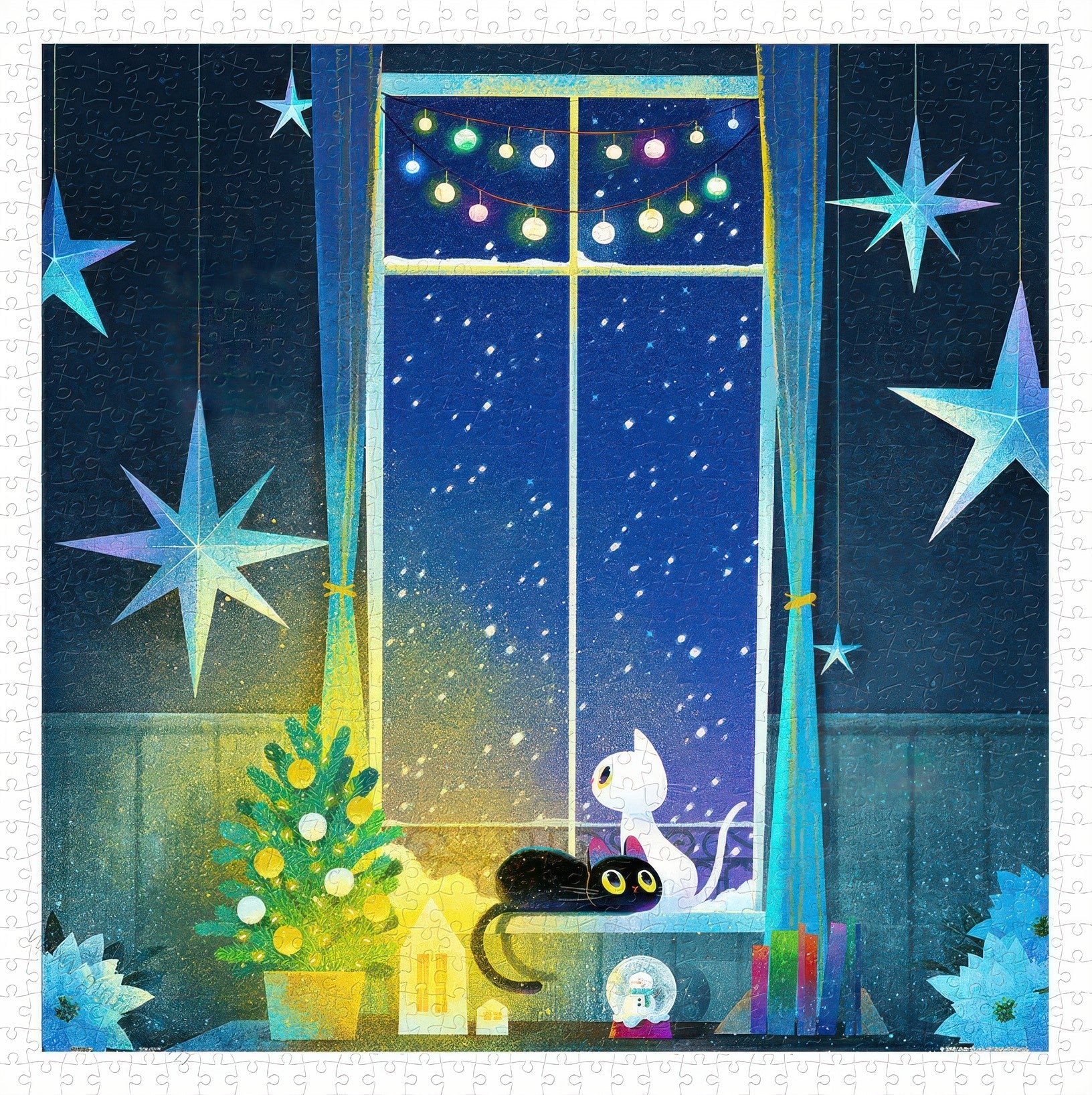 pintoo-h3387-small-oil-painting---cat-by-the-window-900-pieces-jigsaw-puzzle