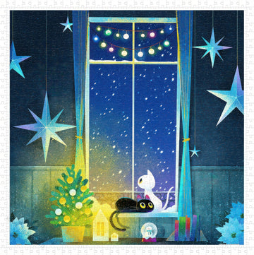 pintoo-h3387-small-oil-painting---cat-by-the-window-900-pieces-jigsaw-puzzle