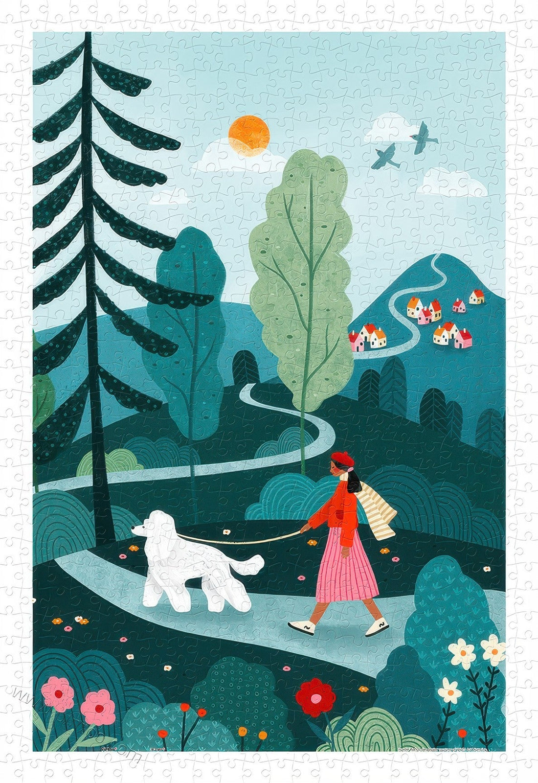 pintoo-h3419-bea-muller---forest-stroll-600-pieces-jigsaw-puzzle