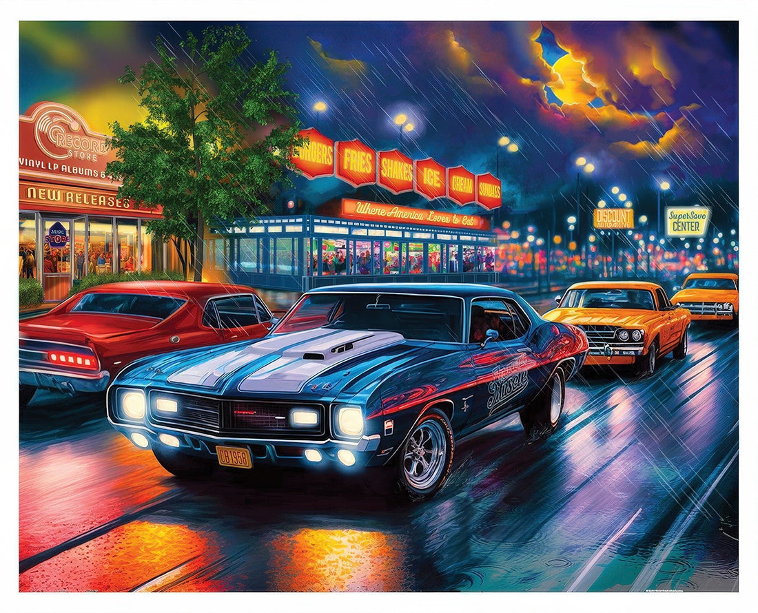 pintoo-h3443-bigelow-illustrations---rainy-tree-lined-avenue-2000-pieces-jigsaw-puzzle