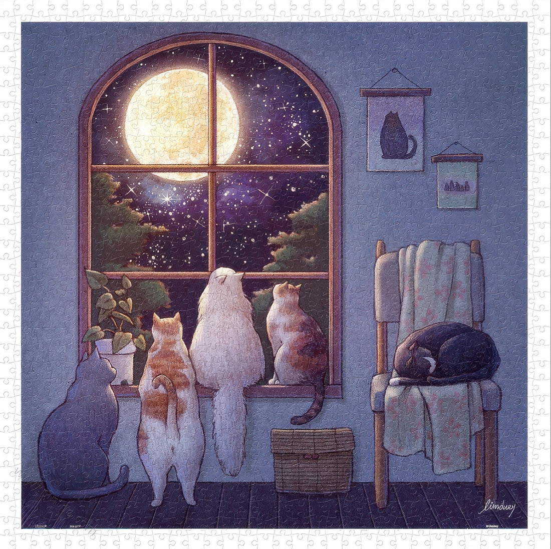 pintoo-h3453-limduey---moon-viewing-by-the-window-900-pieces-jigsaw-puzzle