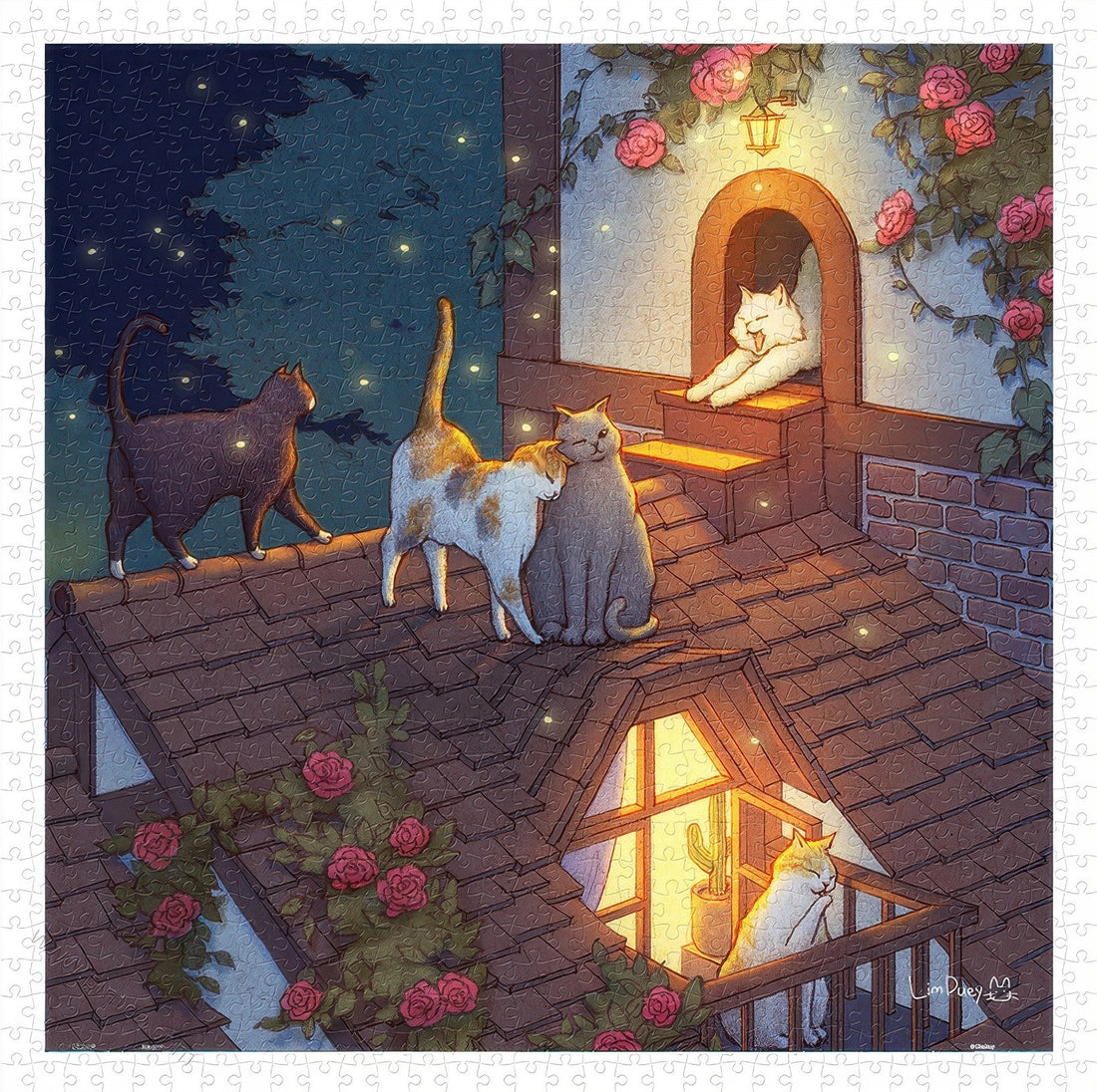 pintoo-h3454-limduey---night-on-the-rooftop-900-pieces-jigsaw-puzzle