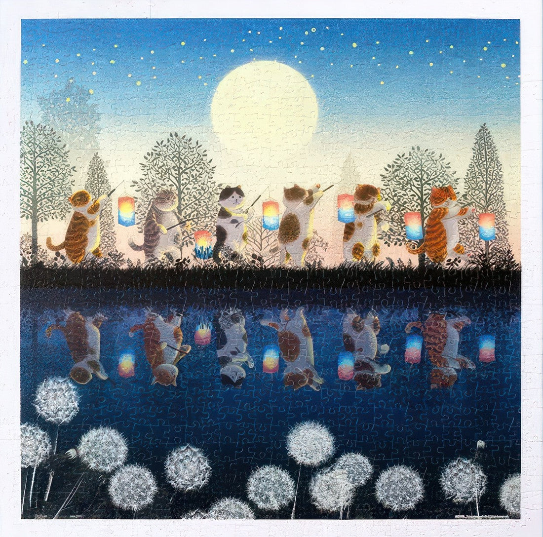 pintoo-h3463-nyangsongi---parade-under-the-moonlight-900-pieces-jigsaw-puzzle