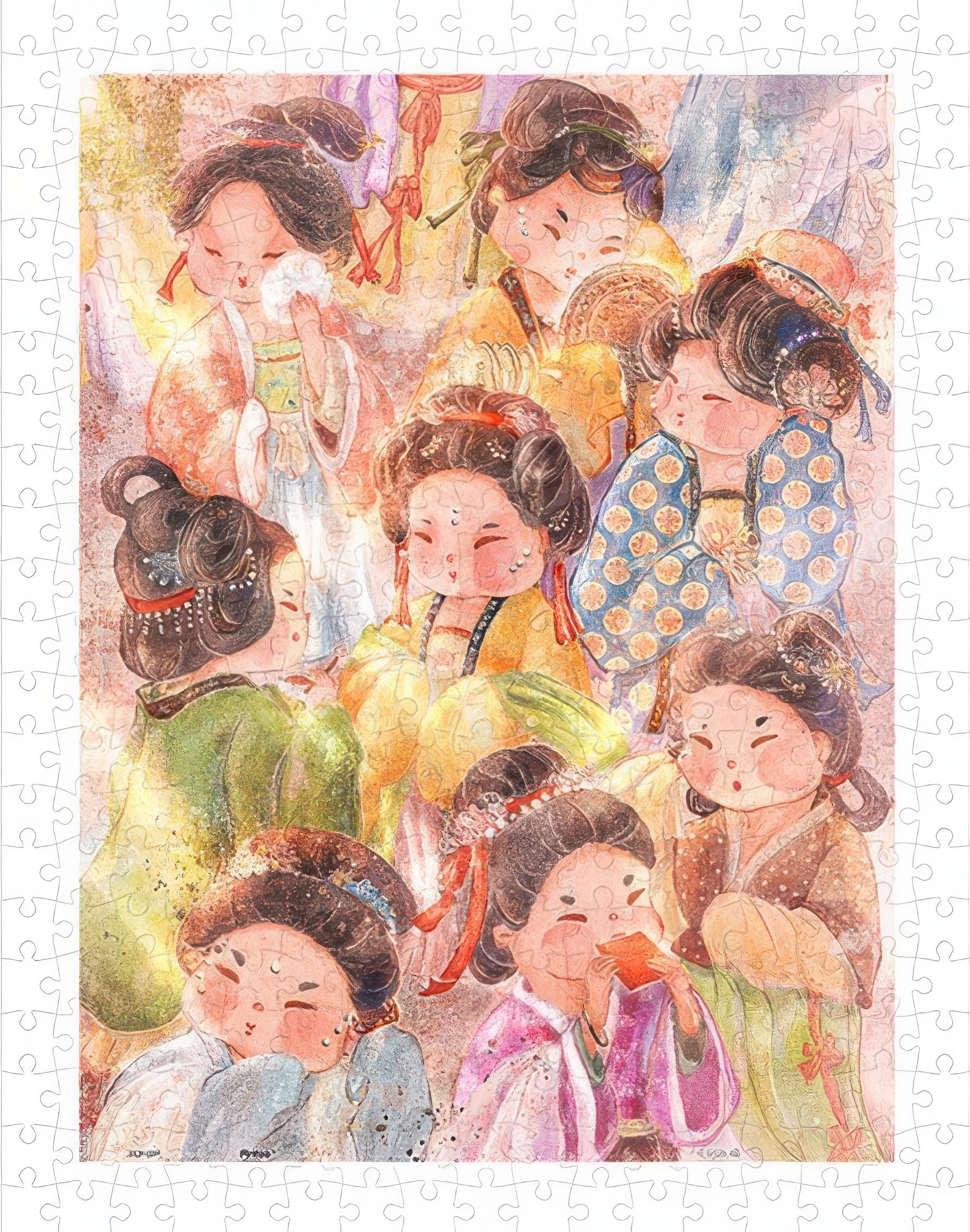 pintoo-h3598-03-yu-jun-shan-jian---applying-flower-yellow-300-jigsaw-puzzle