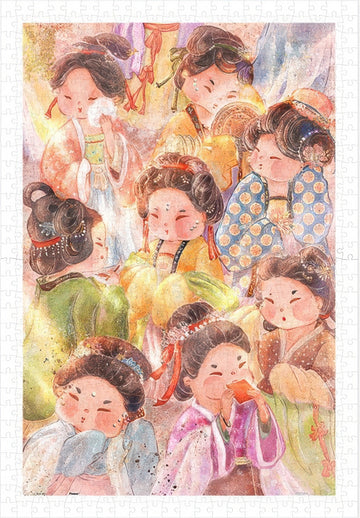 pintoo-h3598-06-yu-jun-shan-jian---applying-flower-yellow-600-jigsaw-puzzle