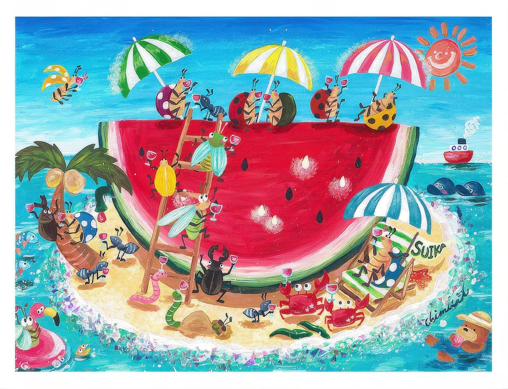 pintoo-h3615-chimura-mayu---watermelon-party-1200-pieces-jigsaw-puzzle