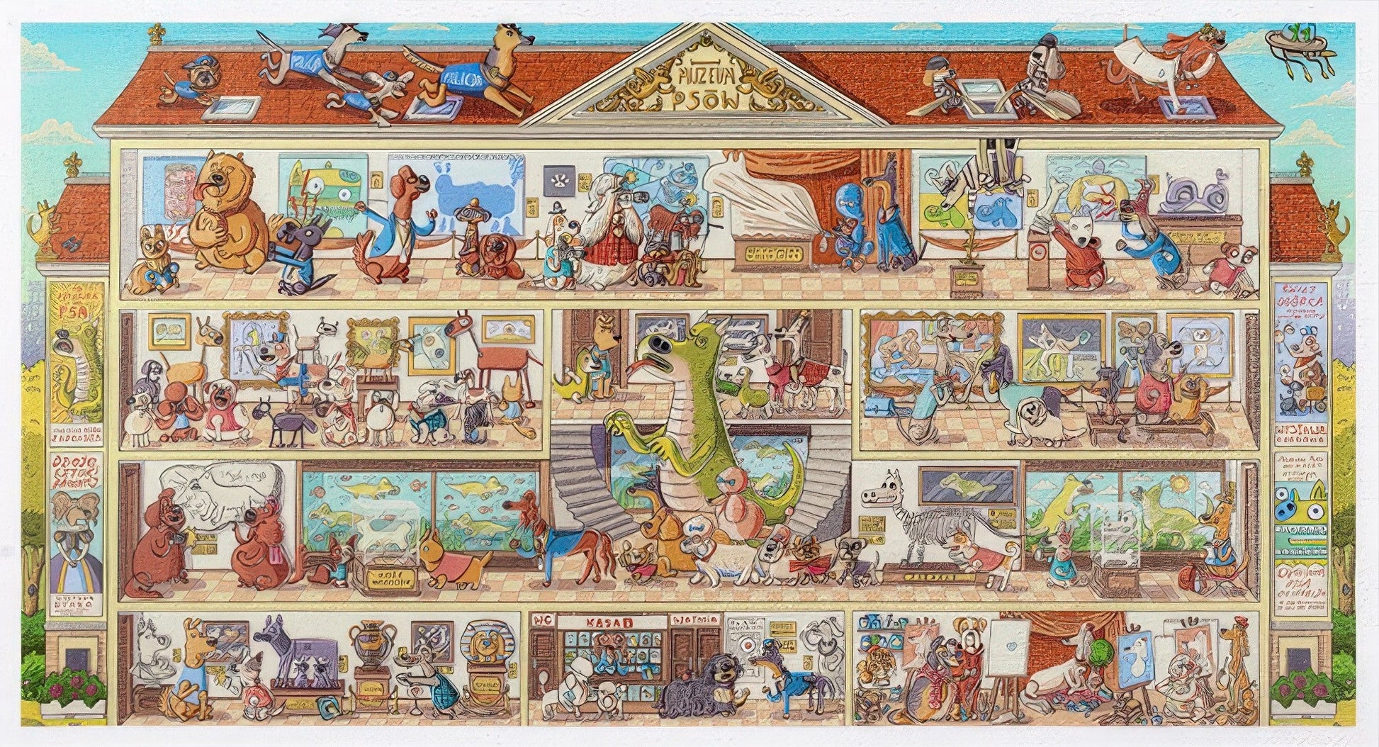 pintoo-h3663-nikola-kucharska---cat-city-picture-book-series---wonderful-museum-3000-pieces-jigsaw-puzzle