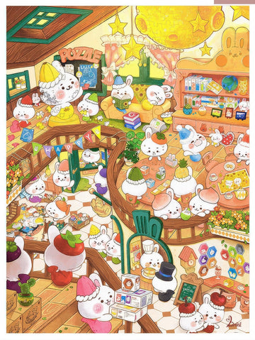 pintoo-h3704-ni's-little-cutie---banana-rabbit-puzzle-shop-4800-pieces-jigsaw-puzzle