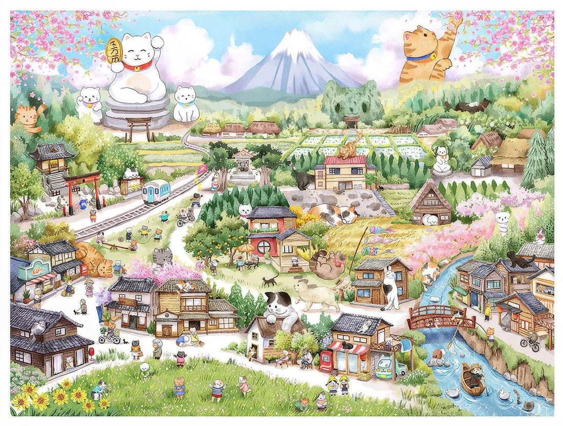 pintoo-h3775-yukan---lucky-cat-village-4800-pieces-jigsaw-puzzle