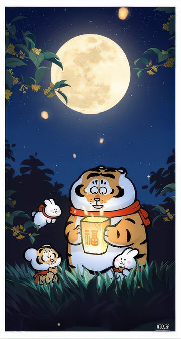 pintoo-h3854-30-i'm-not-fat-tiger---full-moon-night-3000-pieces-jigsaw-puzzle