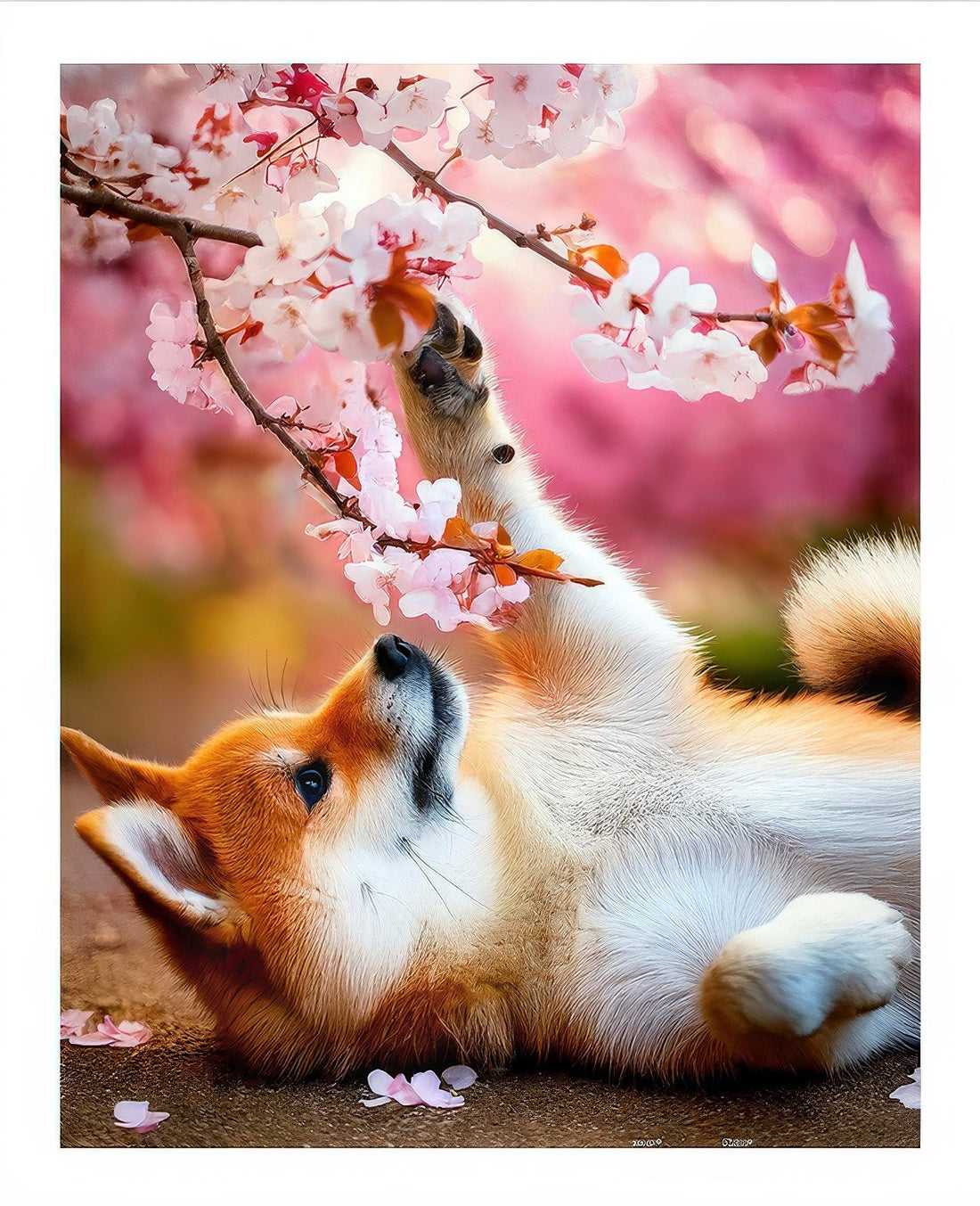 pintoo-h3957-lazy-spring-series---shiba-inu-among-flowers-500-pieces-jigsaw-puzzle