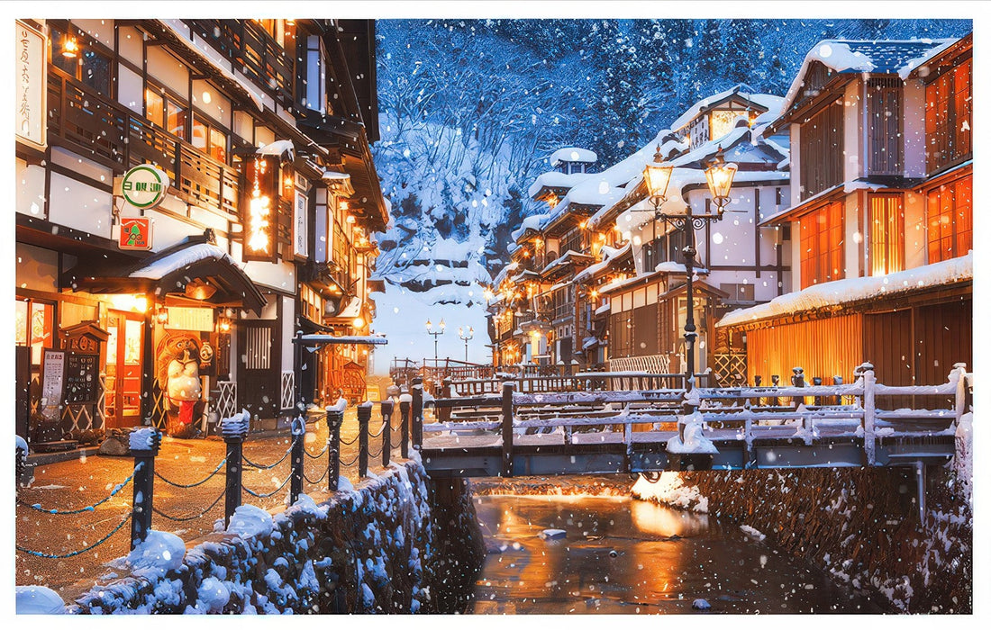 pintoo-h3996-japan---ginzan-winter-onsen-ryokan-4000-pieces-jigsaw-puzzle
