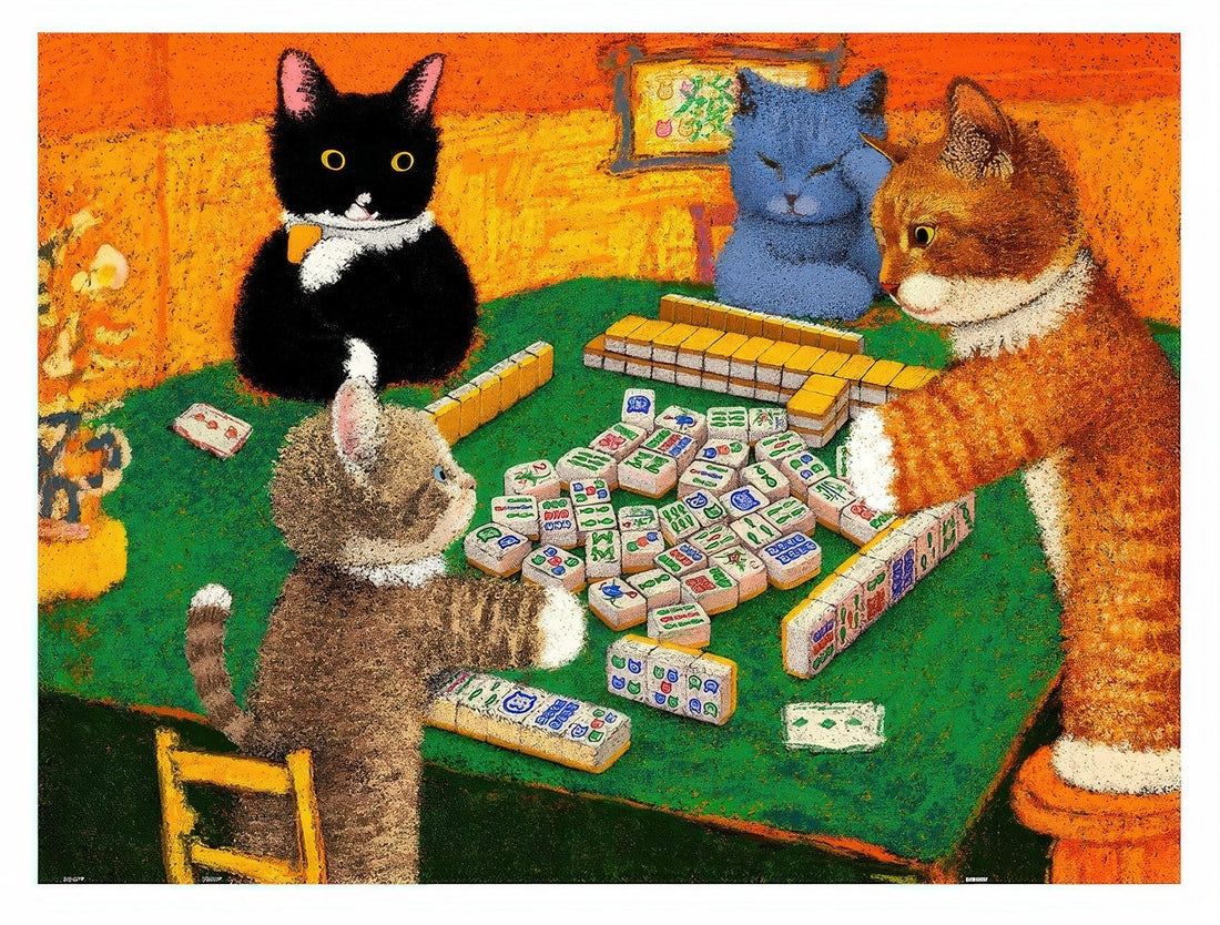 pintoo-h4052-niuniu-in-famous-paintings---a-few-rounds-of-meow-generals-1200-pieces-jigsaw-puzzle