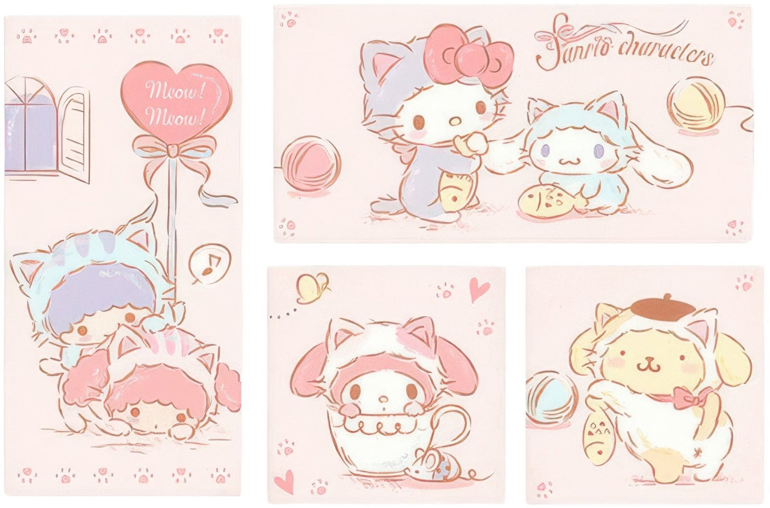 pintoo-hn1115-sanrio---meow-meow-good-partners-multipack-4-canvas-puzzle