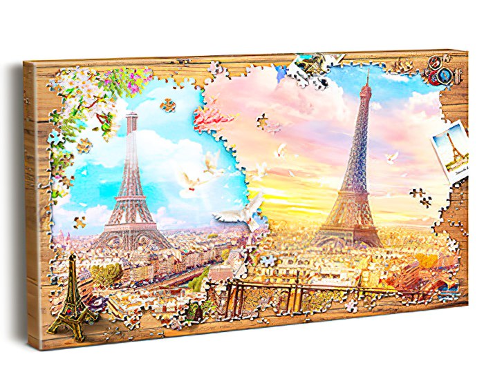 Pintoo • France • The Magnificent Eiffel Tower　1126 PCS　Canvas Puzzle