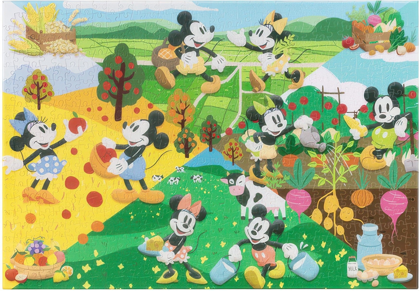 pintoo-hn1350-mickey-and-friends-series---mickey-and-minnie's-farm-696-pieces-canvas-puzzle