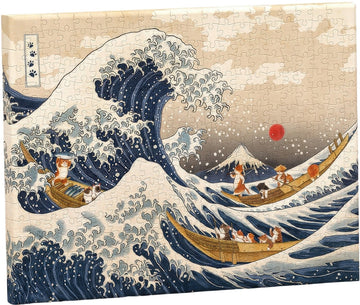 pintoo-hn1384-nyangsongi---cat-river-surfing-366-pieces-canvas-puzzle