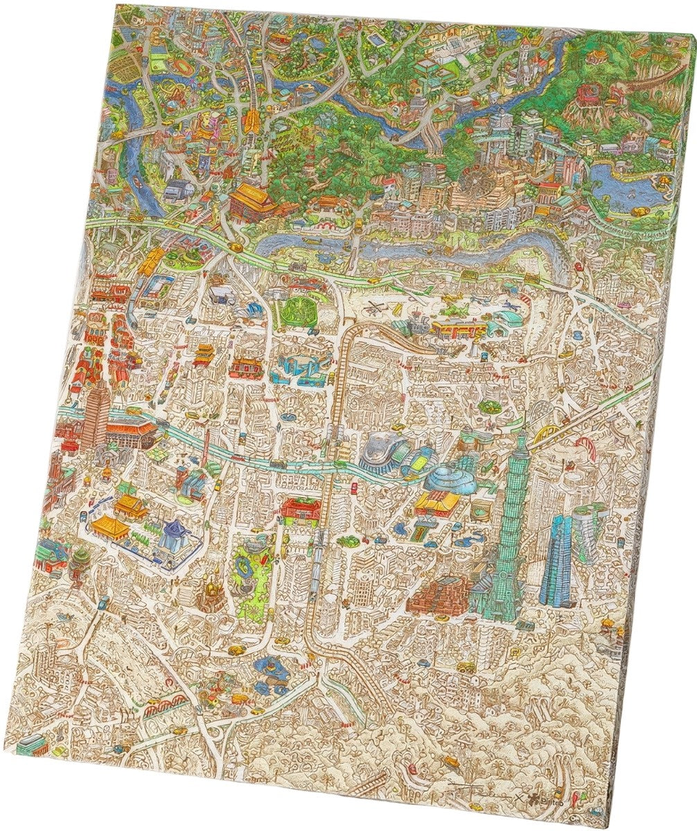 pintoo-hn1406-tom-parker---taipei-map-design-1336-pieces-canvas-puzzle