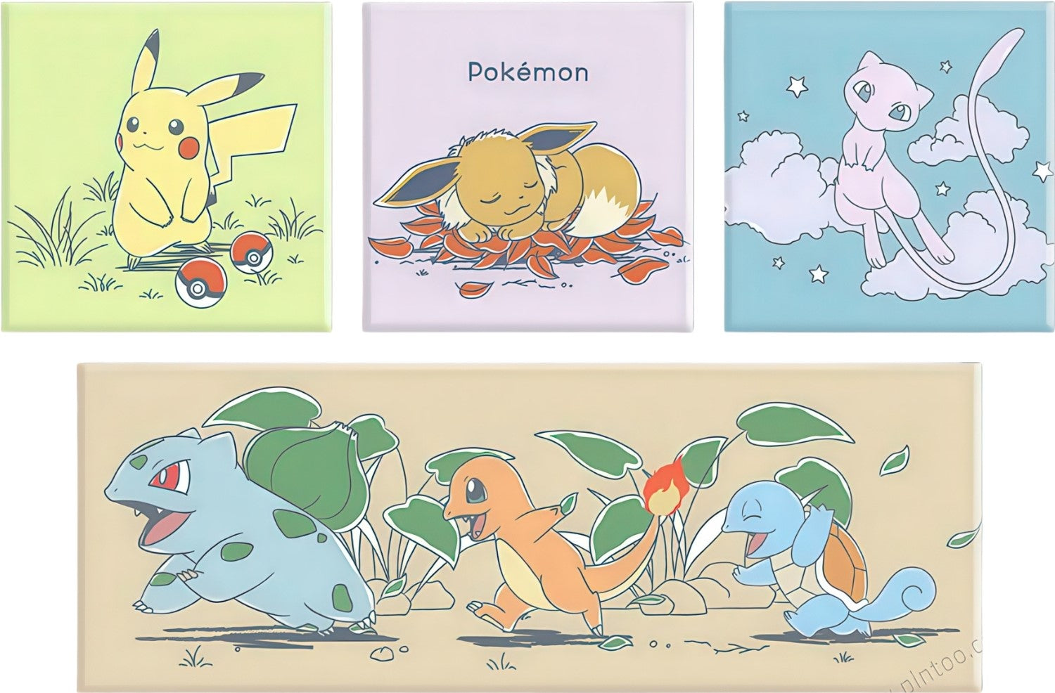 pintoo-hn1449-pokémon-series---daily-life-multipack-4-canvas-puzzle