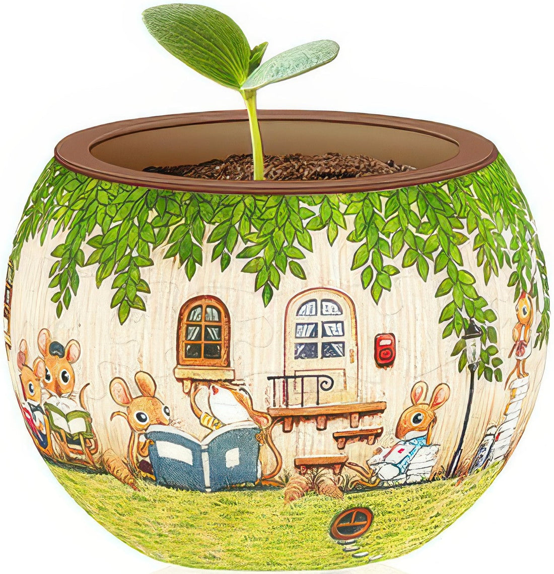 pintoo-k1023-smart---guji-mouse's-happy-reading-club-80-pieces-flowerpot-puzzle