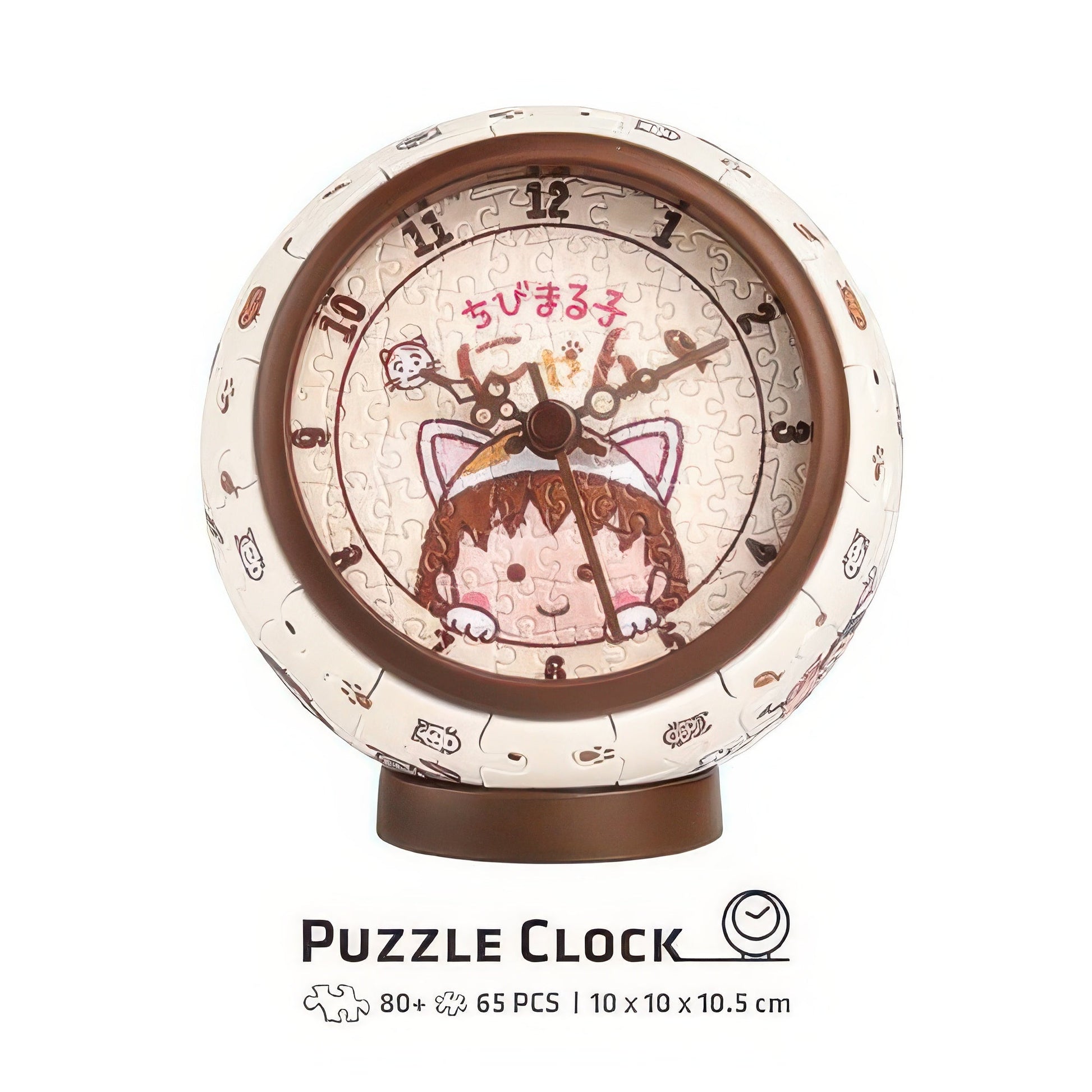 pintoo-kc1016-chibi-maruko-chan-cat-friends-145-pieces-plastic-table-clock-puzzle