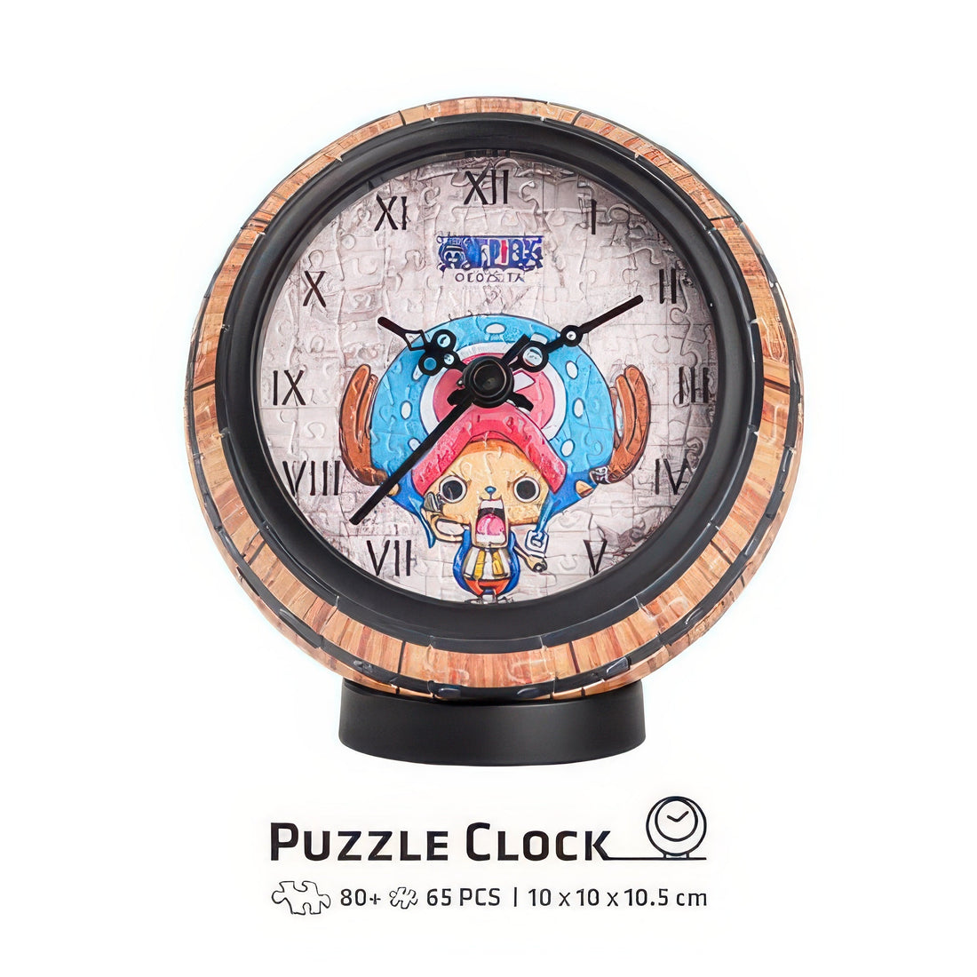 pintoo-kc1032-one-piece-chopper-145-pieces-plastic-table-clock-puzzle