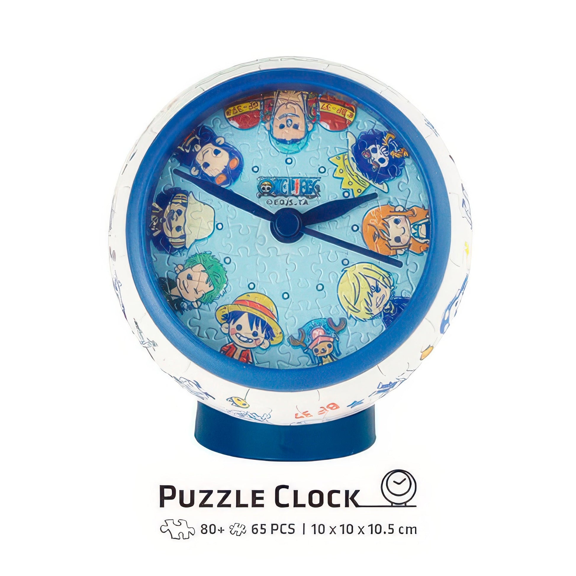 pintoo-kc1058-one-piece-chibi-art-145-pieces-plastic-table-clock-puzzle