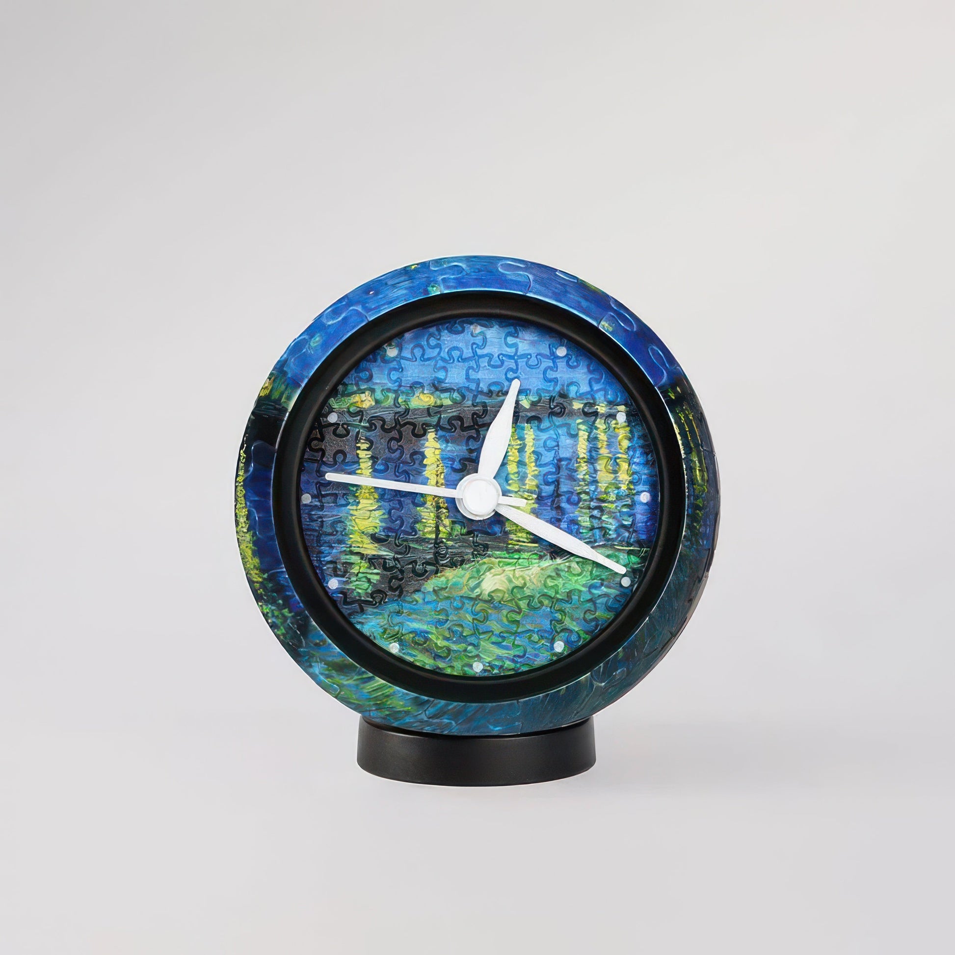 pintoo-kc1069-fine-art-starry-night-over-the-rhone-1888-145-pieces-plastic-table-clock-puzzle