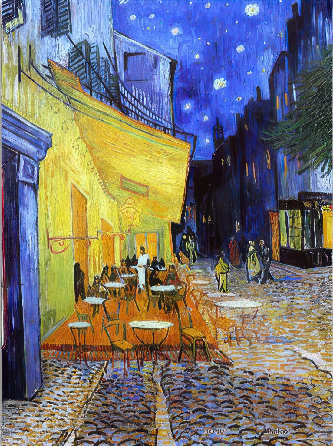 pintoo-p1141-van-gogh---cafe-terrace-at-night-150-pieces-puzzle-+-frame-set
