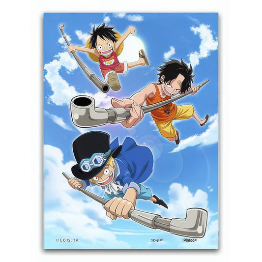 Pintoo P1322　One Piece • Brotherhood　150 Pieces Plastic Puzzle + Frame Set