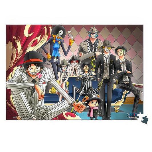 Pintoo P1323　One Piece • Straw Hat Crew　368 Pieces Plastic Puzzle + Stand Set