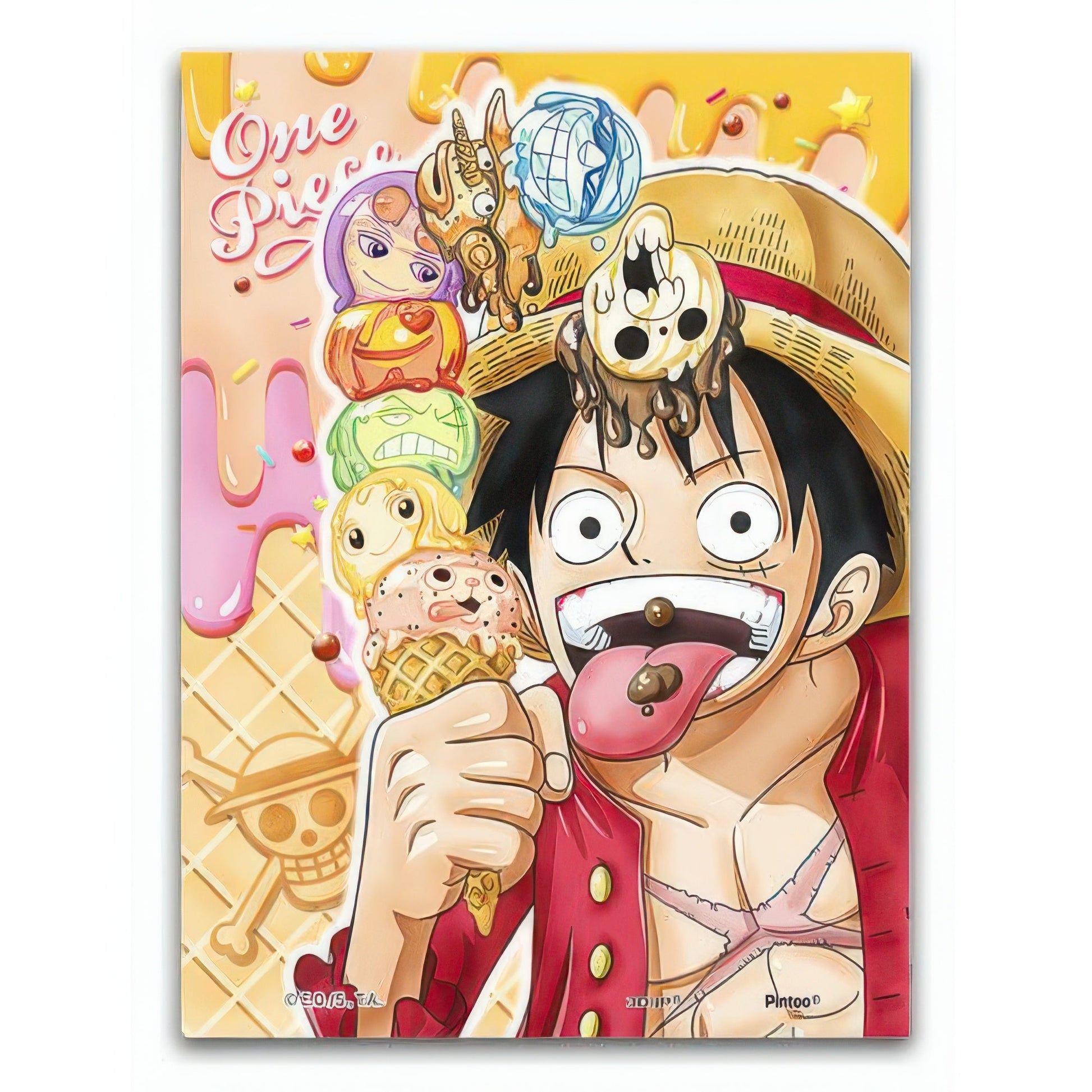 pintoo-p1377-one-piece-luffy-with-ice-cream-150-pieces-plastic-puzzle-frame-set