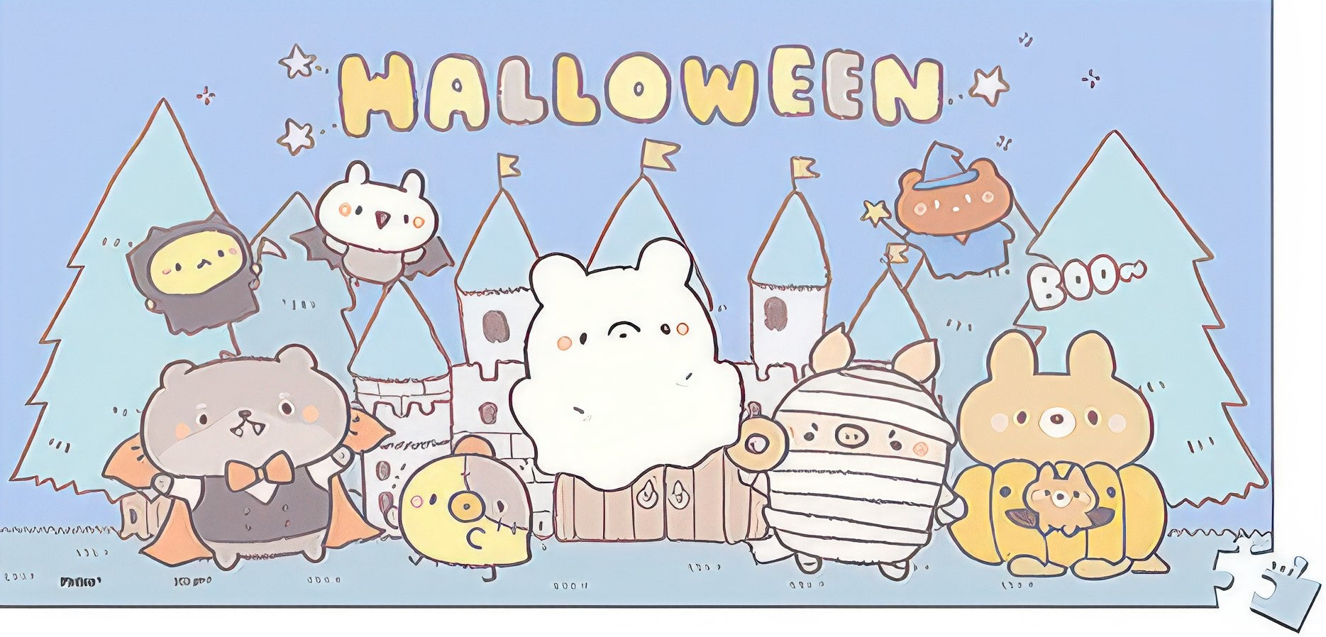 pintoo-p1414-bread-tree---happy-halloween-253-pieces-puzzle-+-stand-set