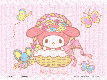 pintoo-p1434-sanrio---my-melody---picnic-basket-150-pieces-puzzle-+-frame-set