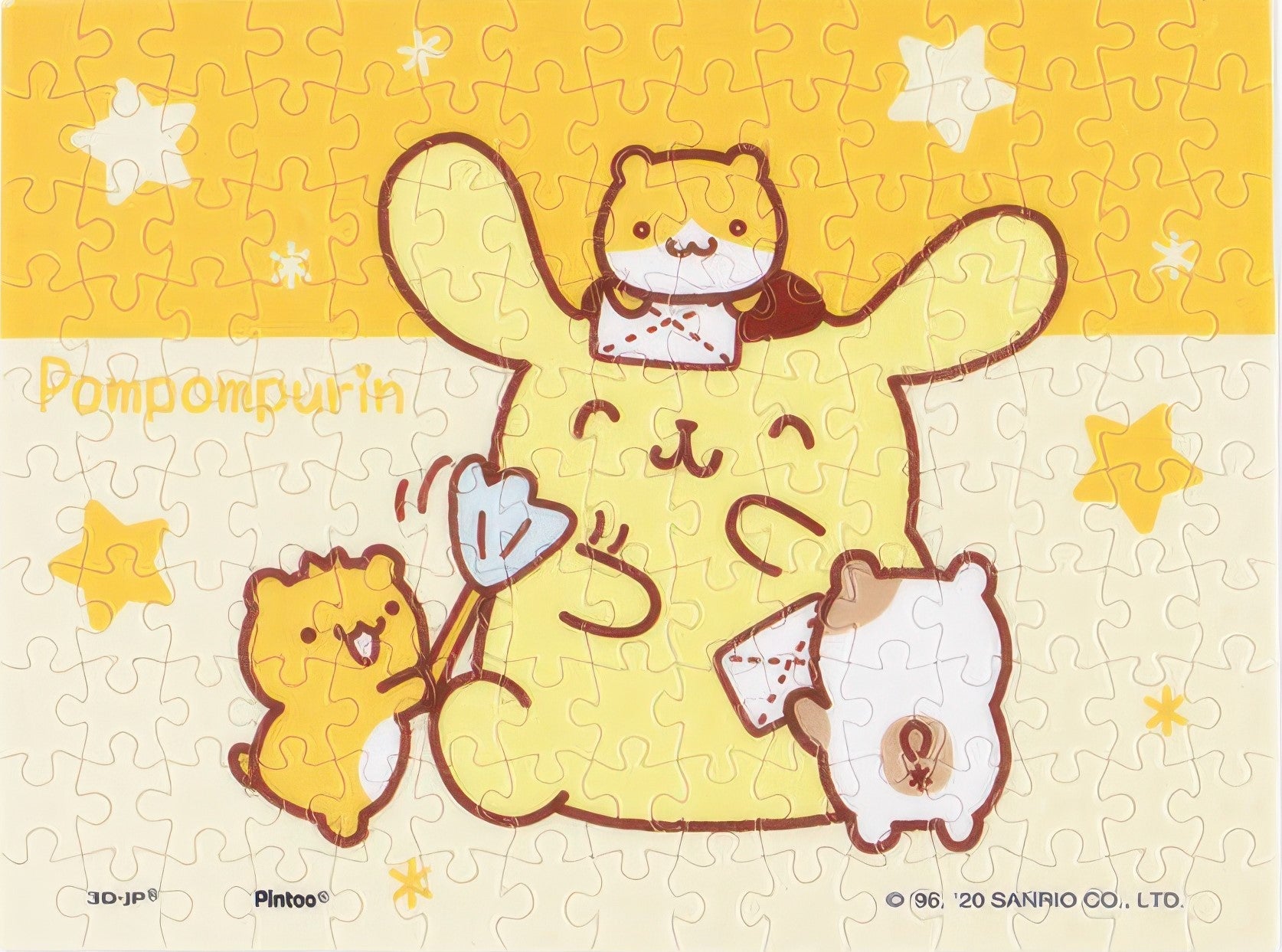 pintoo-p1435-sanrio---pompompurin---good-friends-150-pieces-puzzle-+-frame-set