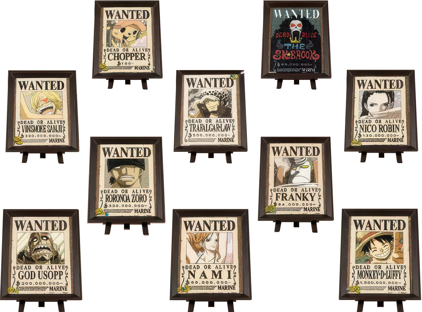pintoo-p1438-one-piece---wanted-poster-150-blind-box-9-puzzle-+-frame-set