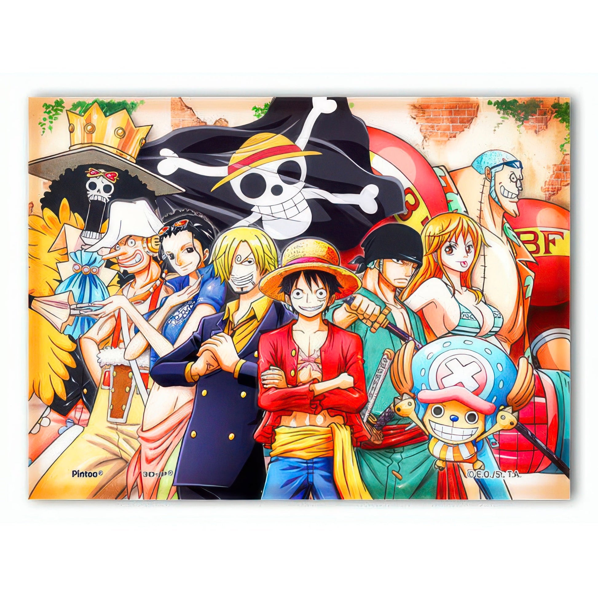 pintoo-p1447-one-piece-straw-hat-crew-150-pieces-plastic-puzzle-frame-set