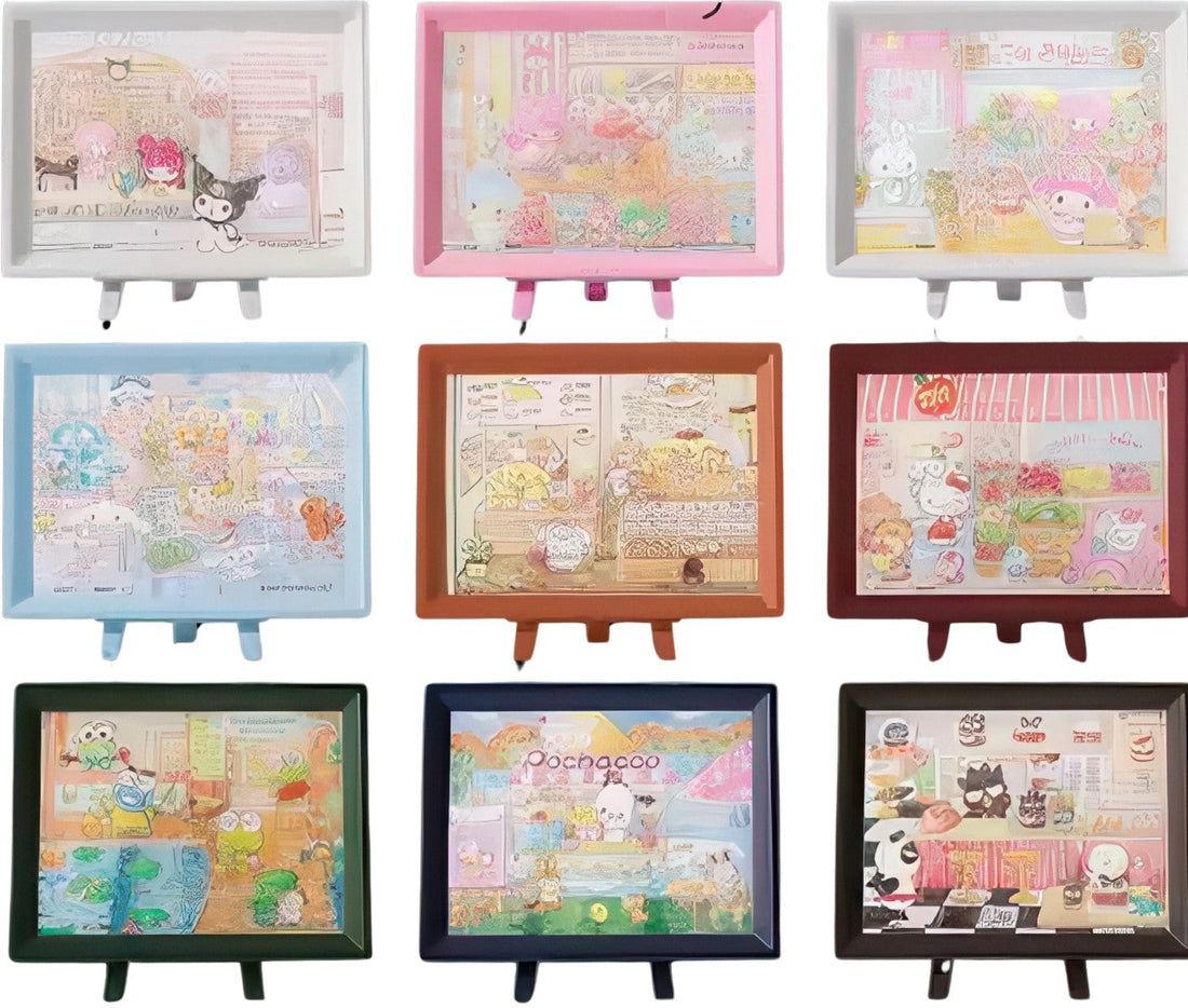 pintoo-p1473-sanrio---shopping-street-150-blind-box-8-puzzle-+-frame-set