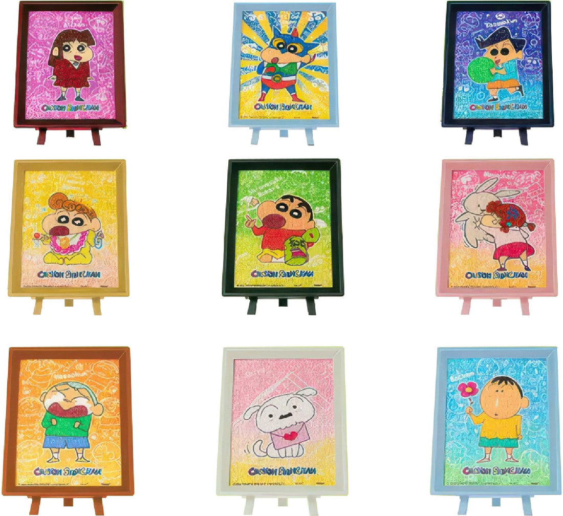 pintoo-p1492-crayon-shin-chan---little-friends-150-blind-box-9-puzzle-+-frame-set