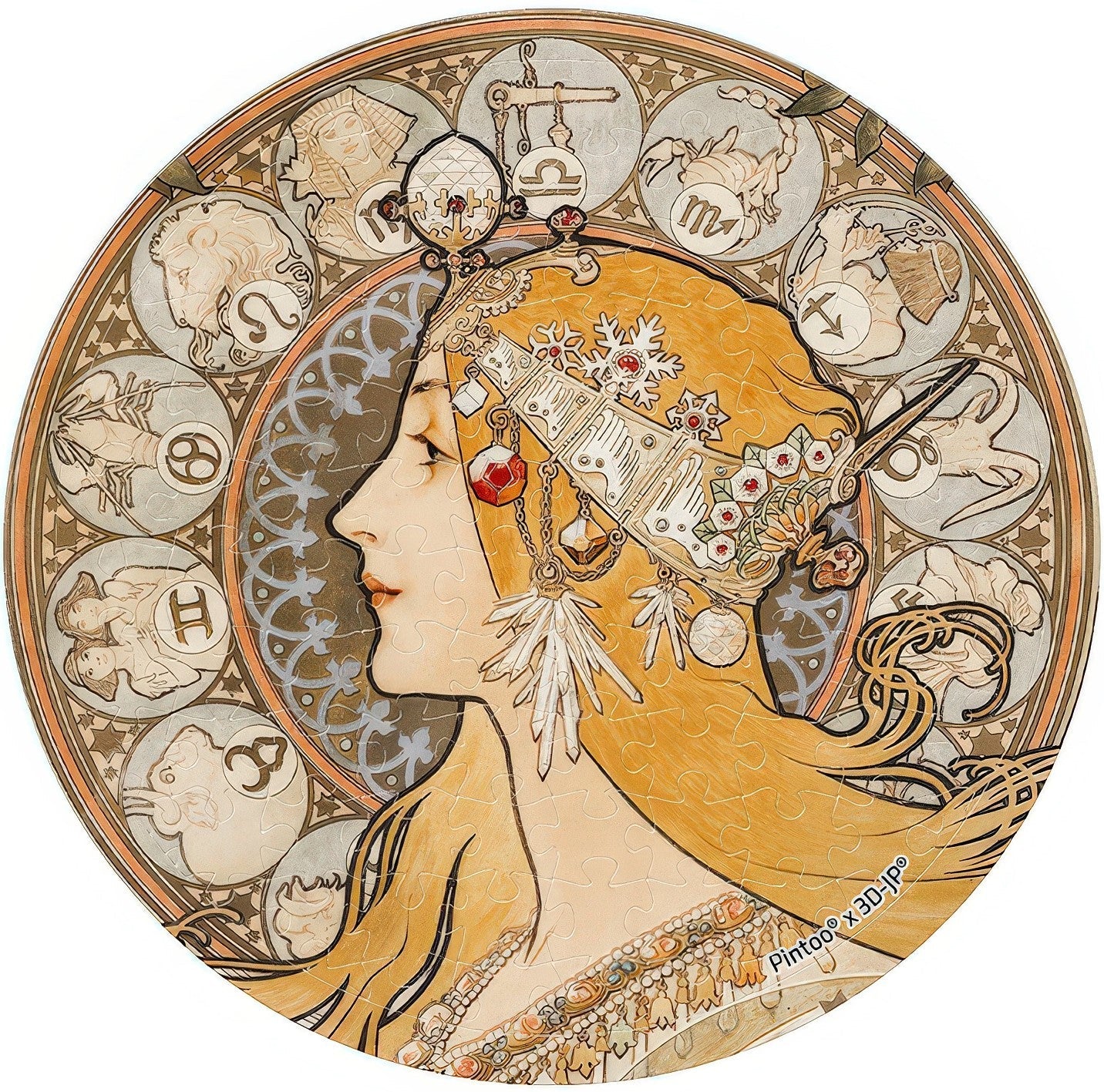 pintoo-pa1021-mucha---zodiac-68-pieces-hand-mirror-puzzle