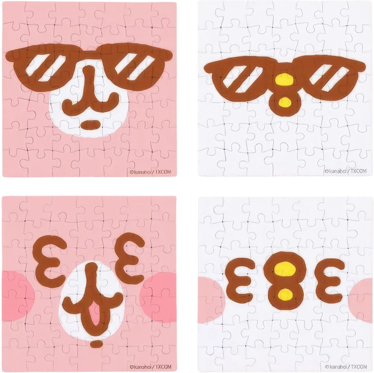 pintoo-pp1030-kanahei's-small-animals---expression-collection-03-49-multipack-4-jigsaw-puzzle