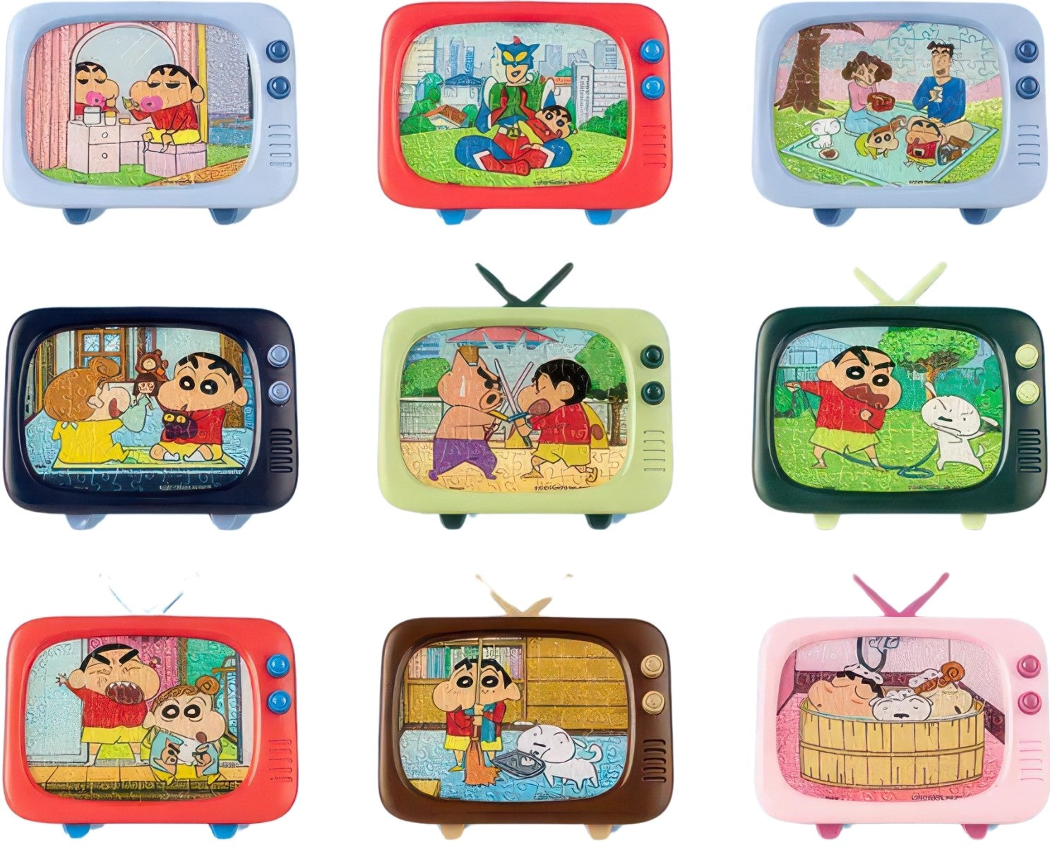 pintoo-q1066-crayon-shin-chan---fragmented-daily-life-80-blind-box-8-puzzle-+-frame-set