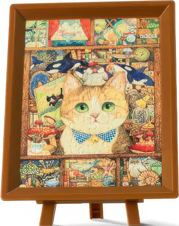 pintoo-q1098-cotton-lion---calico-cat's-treasure-room-80-pieces-puzzle-+-frame-set